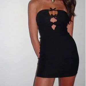 Motel Rocks Black Strapless Dress